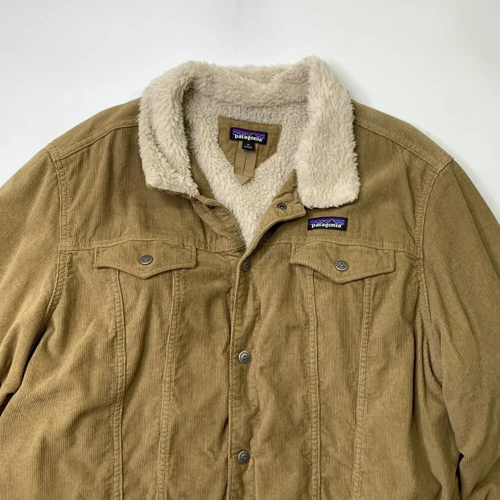 Patagonia Jacket Mens XL Extra Large Cobblestone Pile Lined Trucker Corduroy